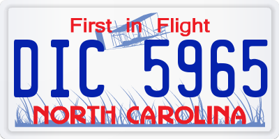 NC license plate DIC5965