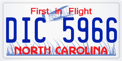 NC license plate DIC5966