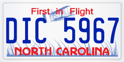 NC license plate DIC5967