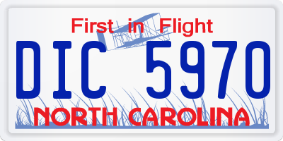 NC license plate DIC5970