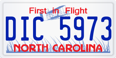 NC license plate DIC5973