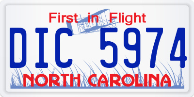 NC license plate DIC5974
