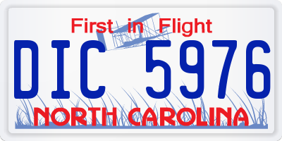 NC license plate DIC5976
