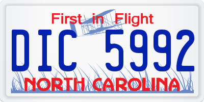 NC license plate DIC5992
