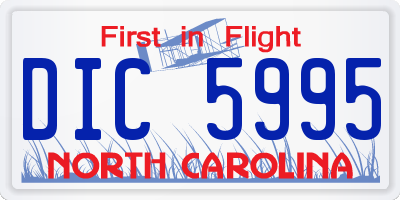 NC license plate DIC5995