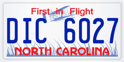 NC license plate DIC6027