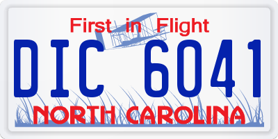 NC license plate DIC6041