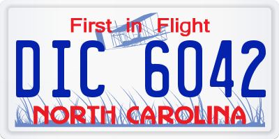 NC license plate DIC6042