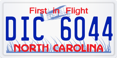 NC license plate DIC6044