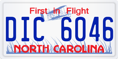 NC license plate DIC6046