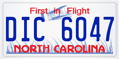 NC license plate DIC6047