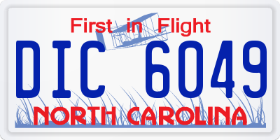 NC license plate DIC6049