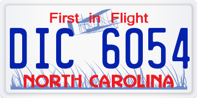 NC license plate DIC6054