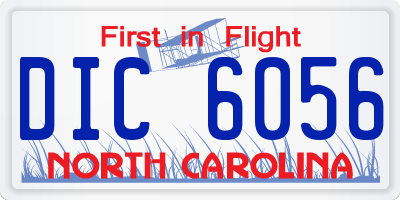 NC license plate DIC6056