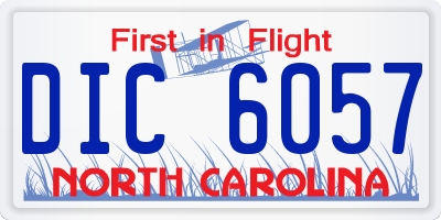 NC license plate DIC6057
