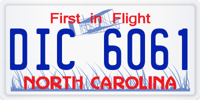 NC license plate DIC6061