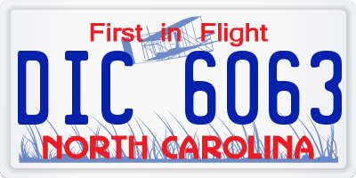 NC license plate DIC6063