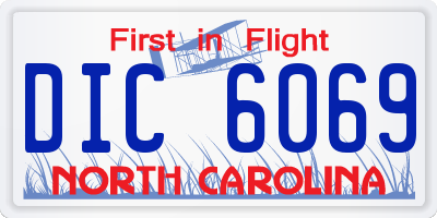 NC license plate DIC6069