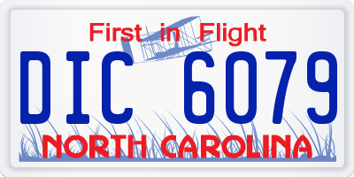 NC license plate DIC6079
