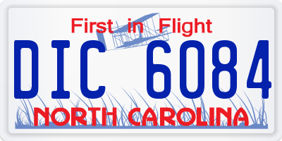NC license plate DIC6084