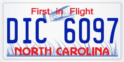 NC license plate DIC6097