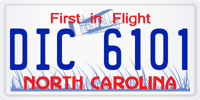 NC license plate DIC6101