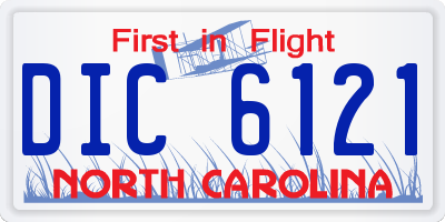 NC license plate DIC6121