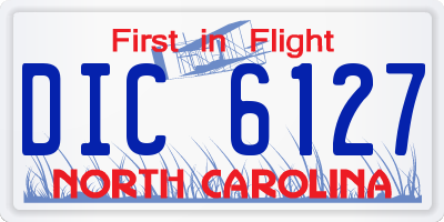 NC license plate DIC6127