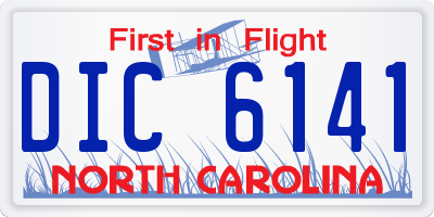 NC license plate DIC6141