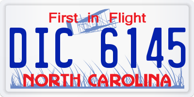 NC license plate DIC6145