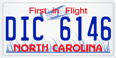 NC license plate DIC6146