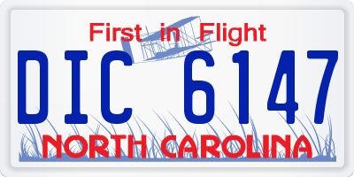 NC license plate DIC6147