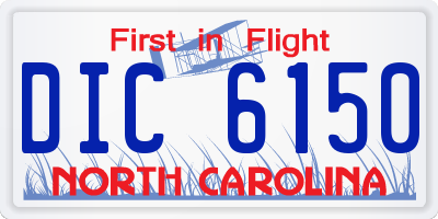 NC license plate DIC6150