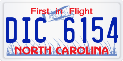 NC license plate DIC6154