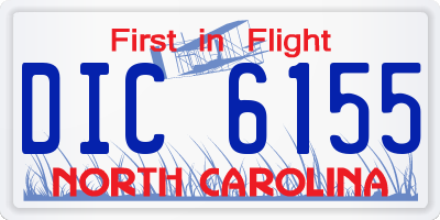 NC license plate DIC6155