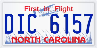 NC license plate DIC6157