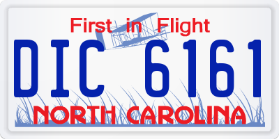 NC license plate DIC6161
