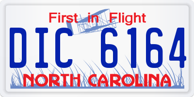 NC license plate DIC6164