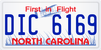 NC license plate DIC6169