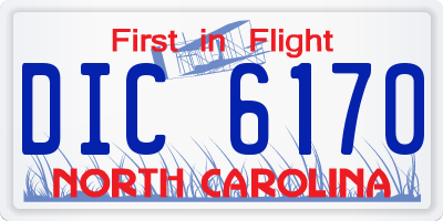 NC license plate DIC6170