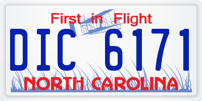 NC license plate DIC6171