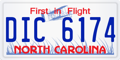 NC license plate DIC6174