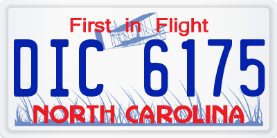 NC license plate DIC6175