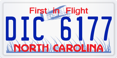 NC license plate DIC6177