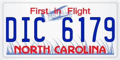 NC license plate DIC6179