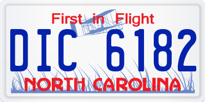 NC license plate DIC6182