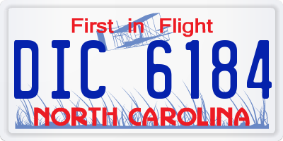 NC license plate DIC6184