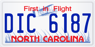 NC license plate DIC6187