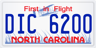 NC license plate DIC6200