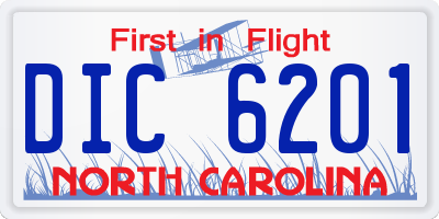 NC license plate DIC6201
